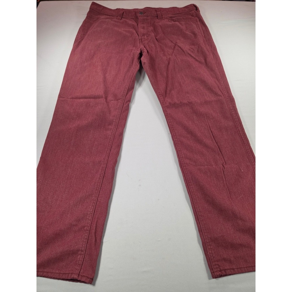 Levis 541 Athletic Fit Jeans Mens 38x32 Burgundy Red Tapered Leg 24854-0007